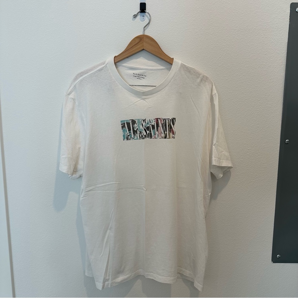 Allsaints Logo White XL Relax Fit
